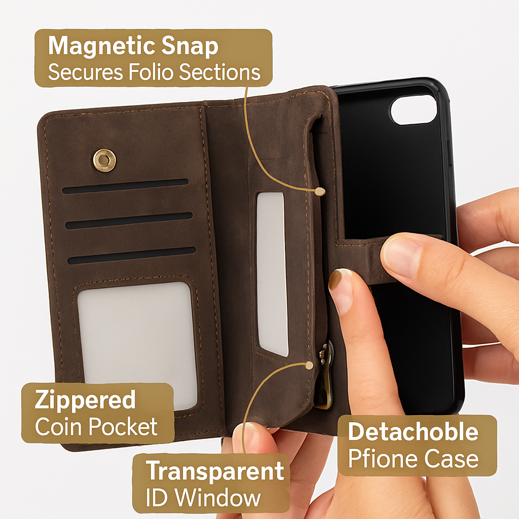 Dual-Folio Wallet Case with Detachable Case