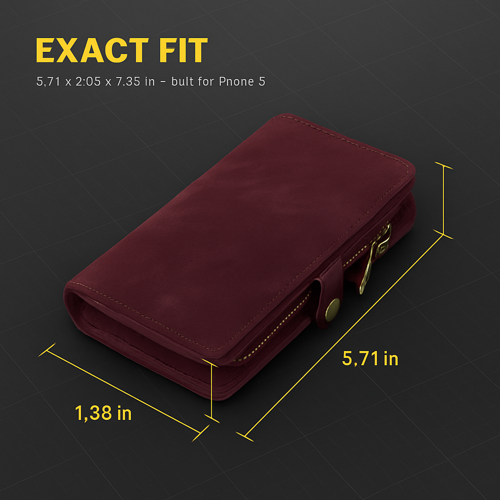 Wallet Case with Detachable Phone and Card Wallet