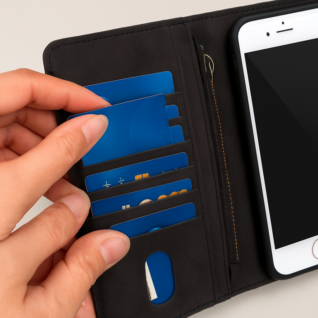 Phone Wallet Case for iPhone 8 Plus with Slim Pocket