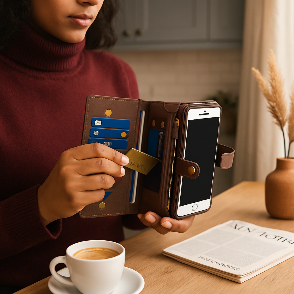 Phone Wallet Case for iPhone 8 Plus with Slim Pocket
