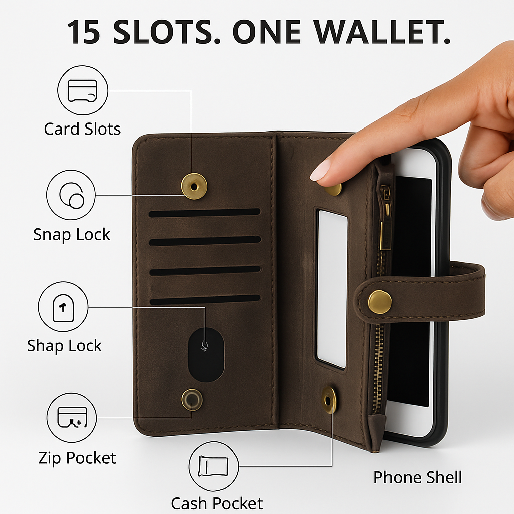 Phone Wallet Case for iPhone 8 Plus with Slim Pocket