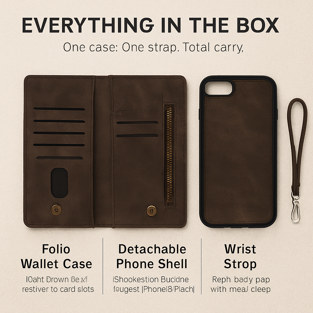 Phone Wallet Case for iPhone 8 Plus with Slim Pocket