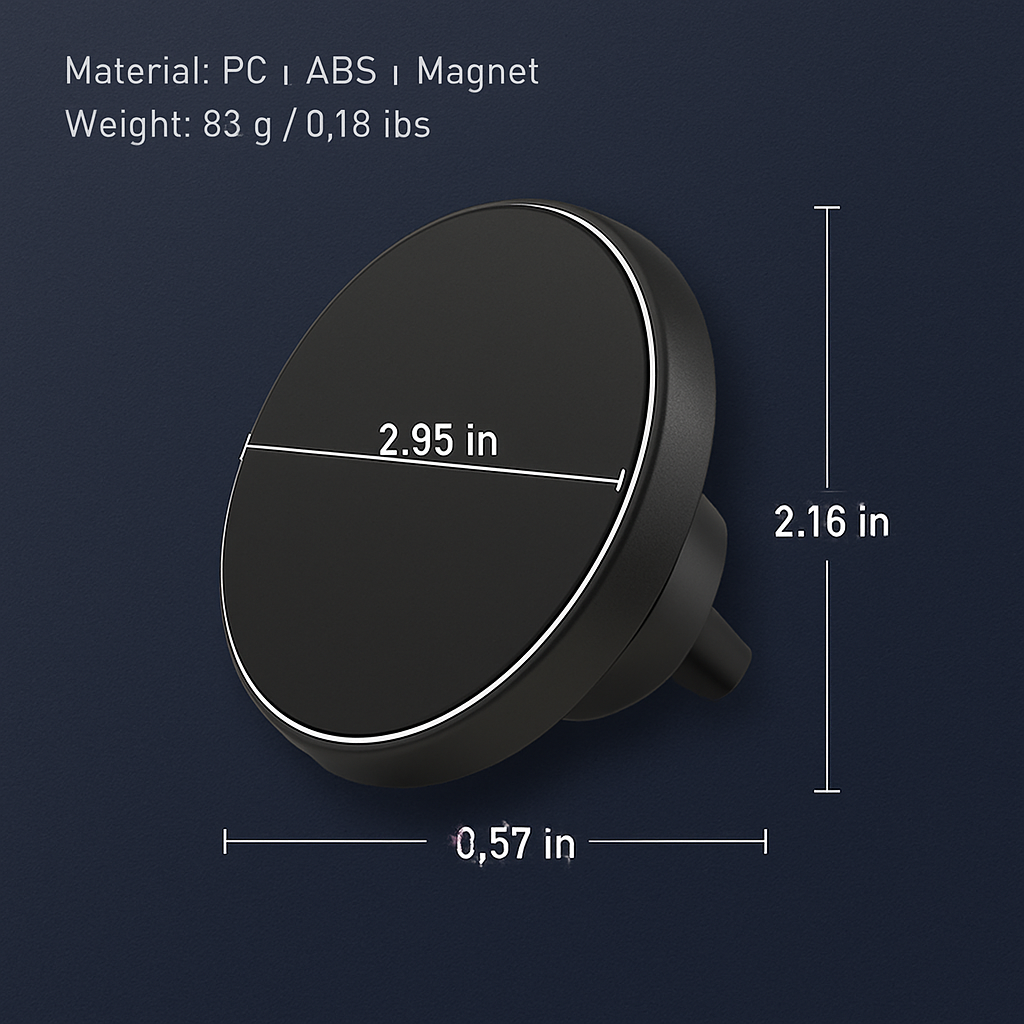 Magnetic Wireless Car Charger & Phone Holder Mount