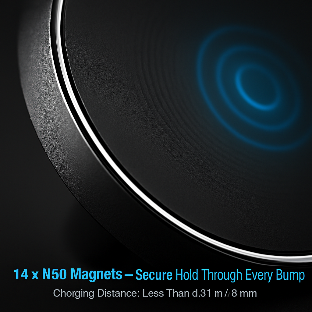 Magnetic Wireless Car Charger & Phone Holder Mount