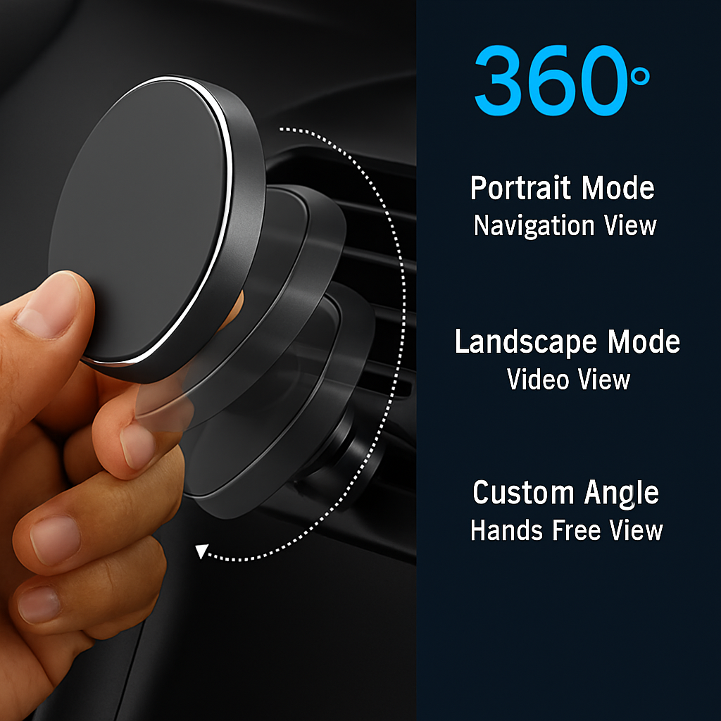 Magnetic Wireless Car Charger & Phone Holder Mount