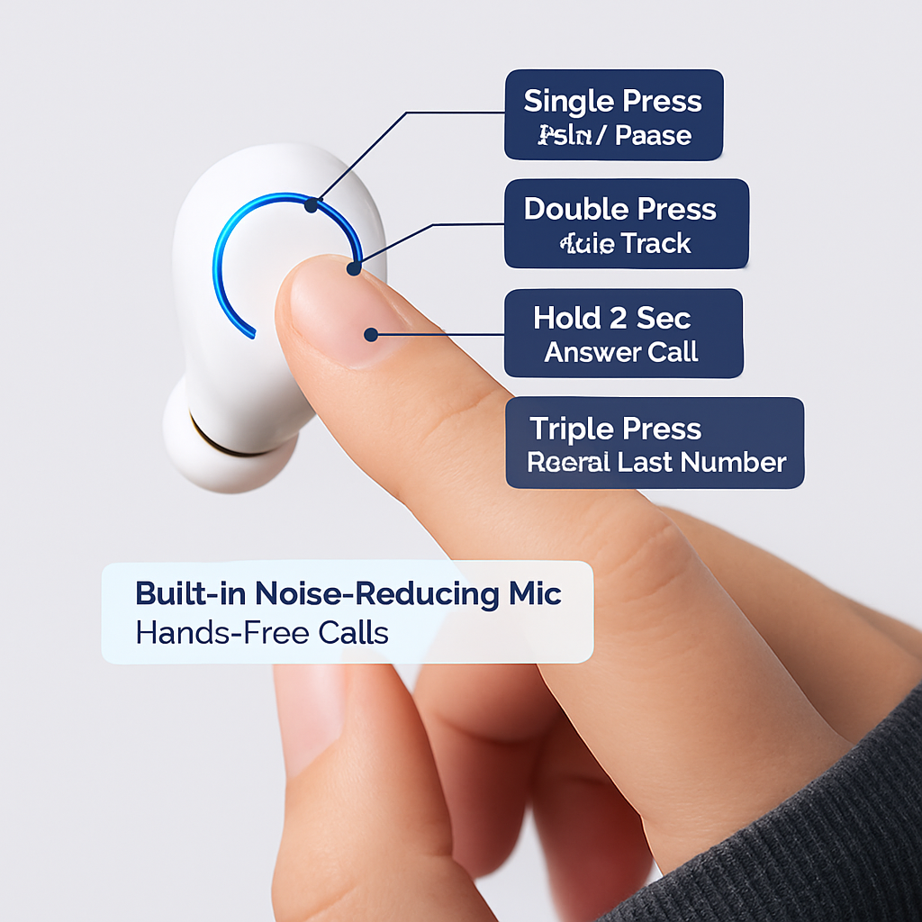 Wireless TWS Earbuds: Crisp Sound, Comfort Fit