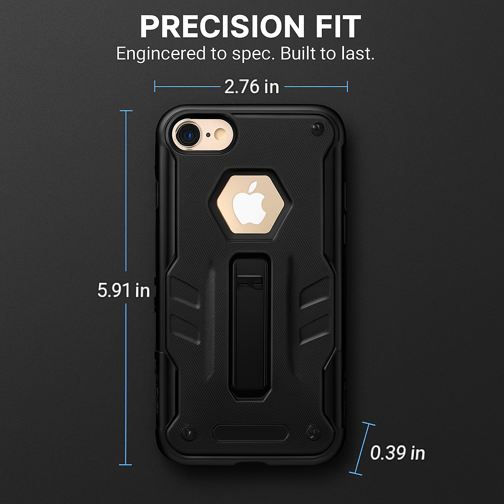 iPhone 8 Case with Kickstand - Green/Black
