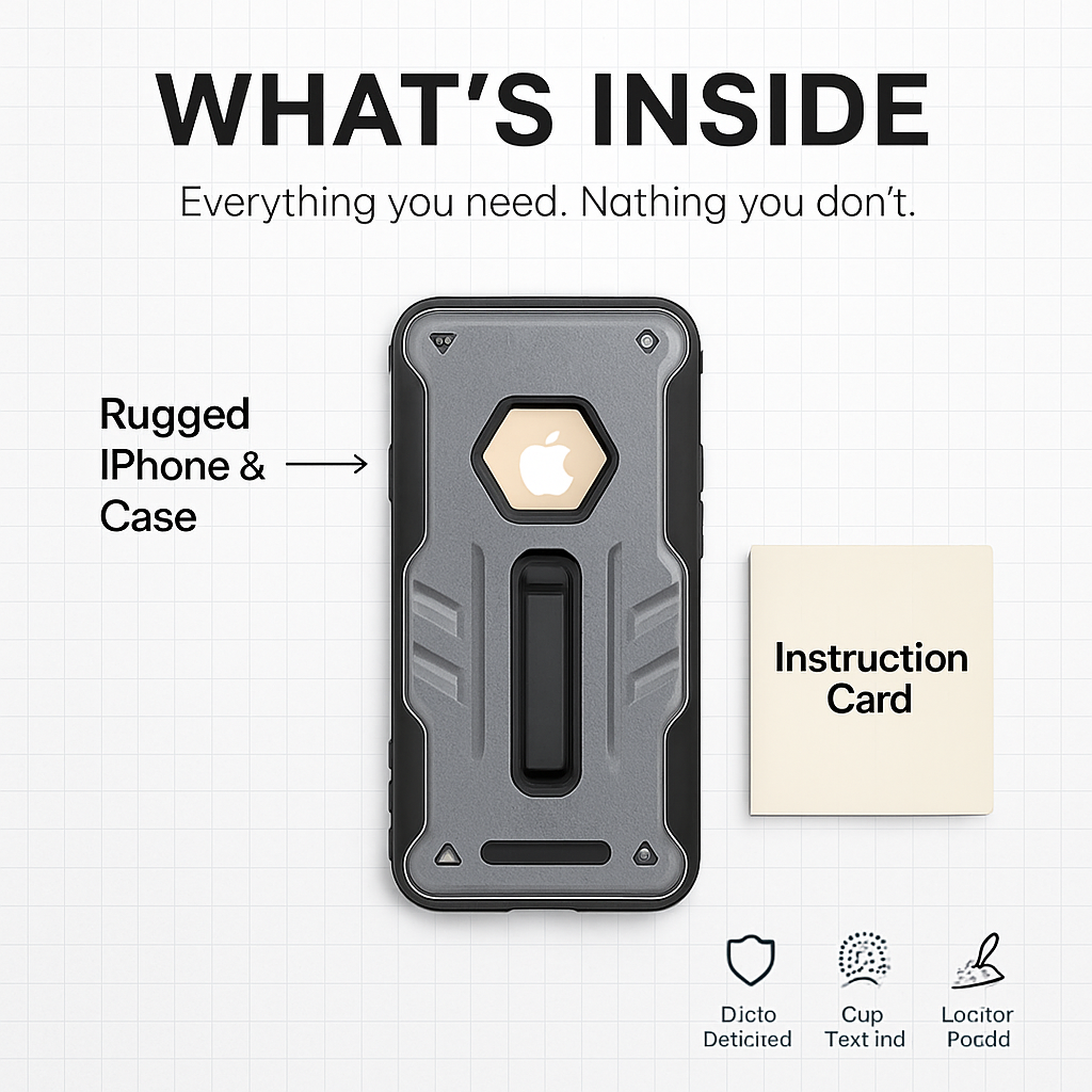 iPhone 8 Case with Kickstand - Green/Black