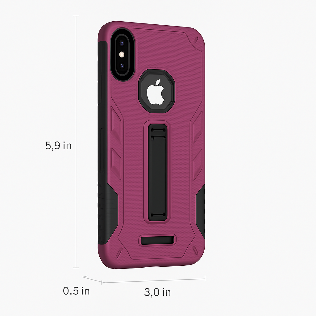 Rugged Phone Case for iPhone X with Kickstand