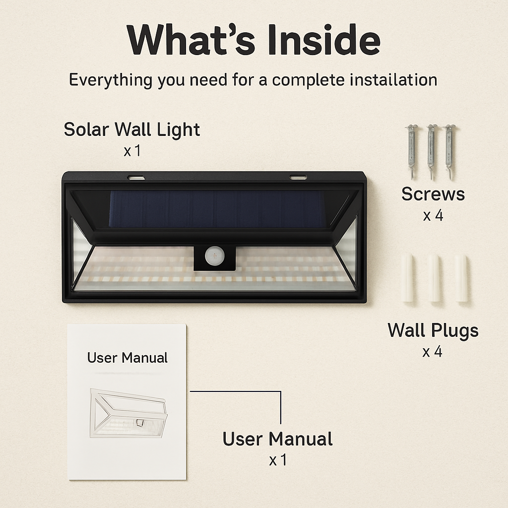 Solar Wall Light with Motion Sensor for Outdoors