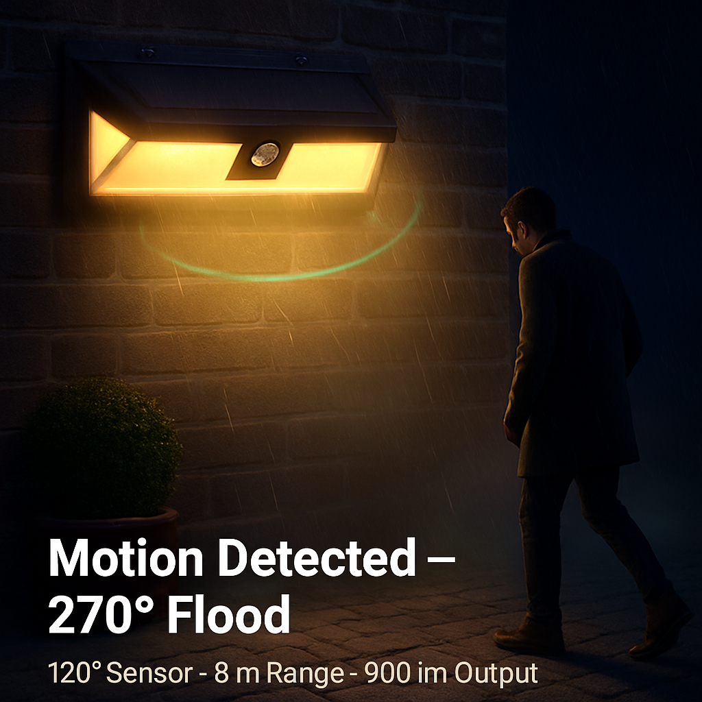 Outdoor Solar Wall Light with Motion Sensor
