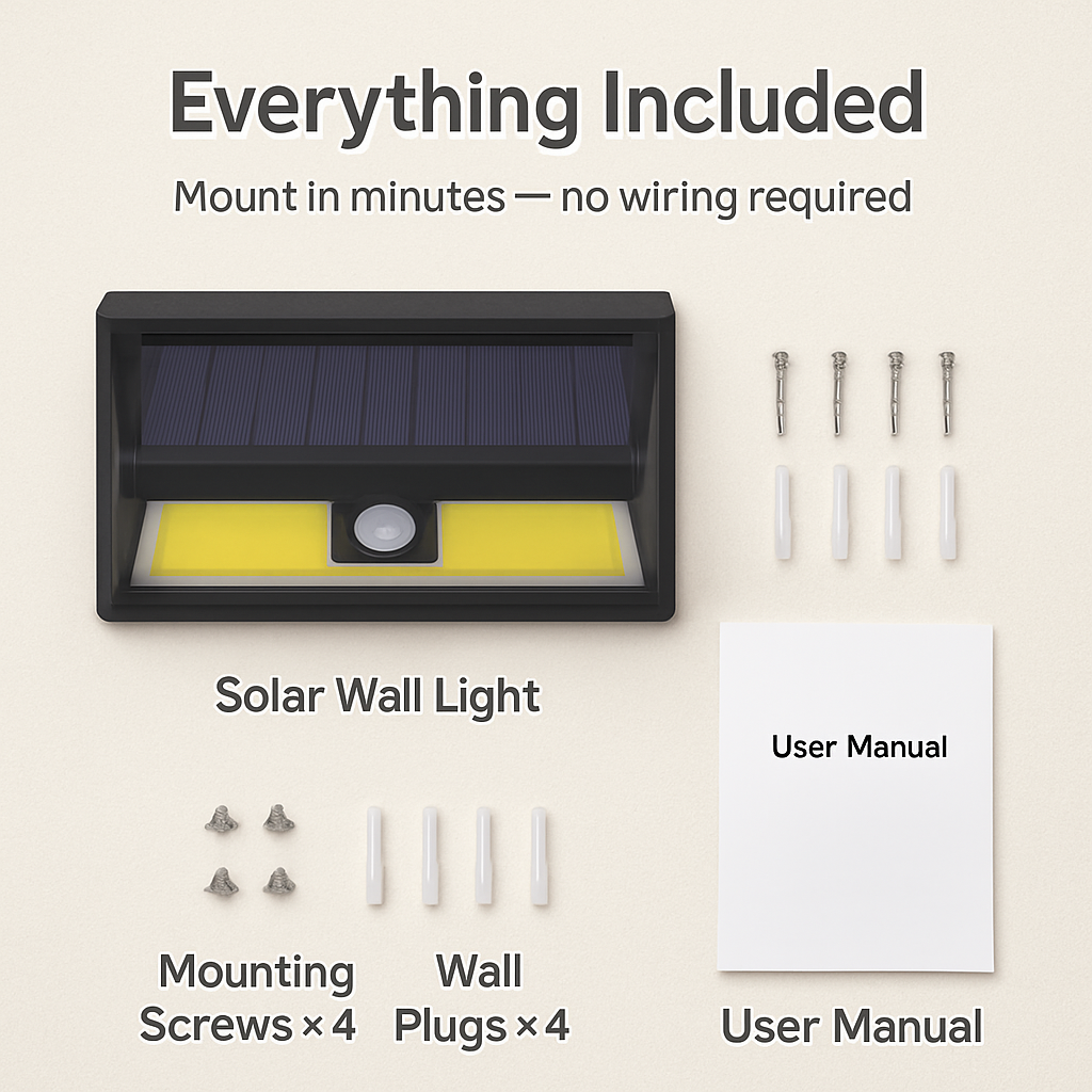 Outdoor Solar Wall Light with Motion Sensor