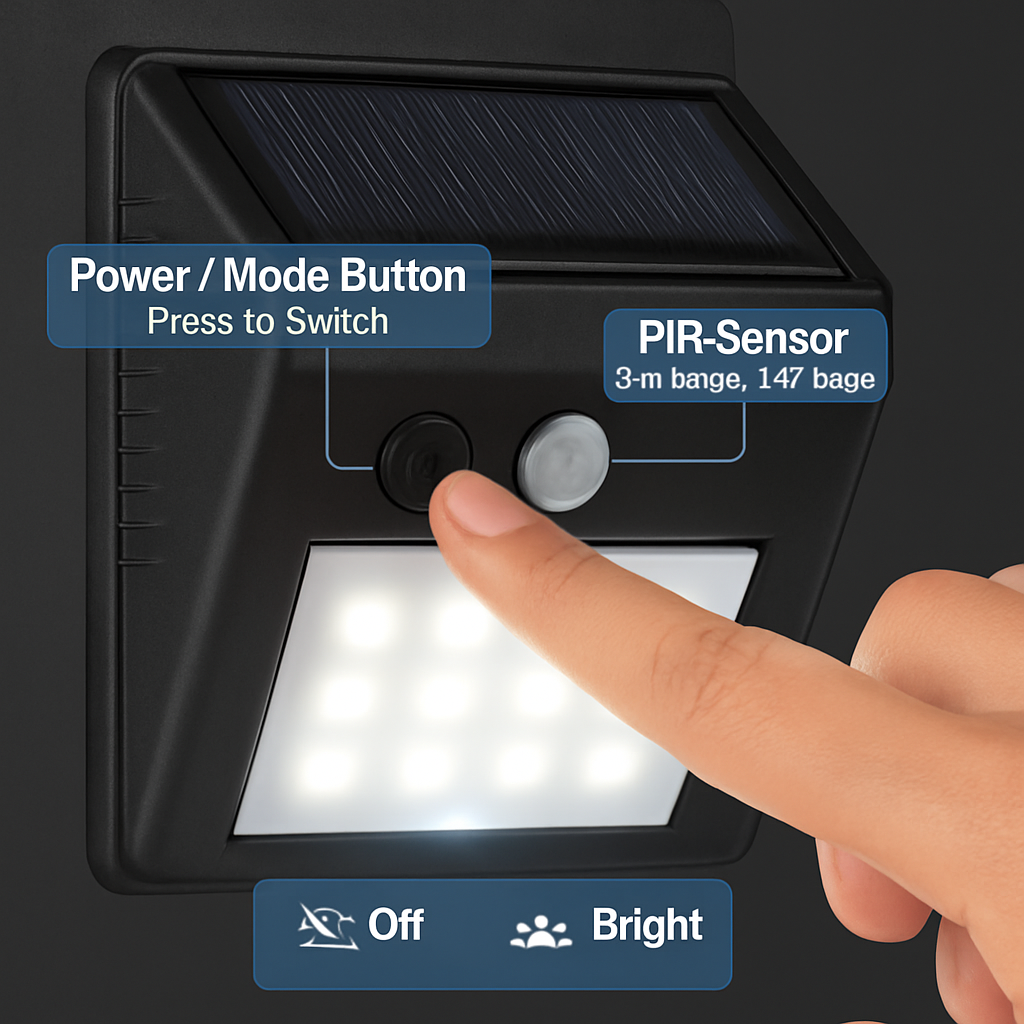 Solar Motion Sensor Light for Outdoor Security