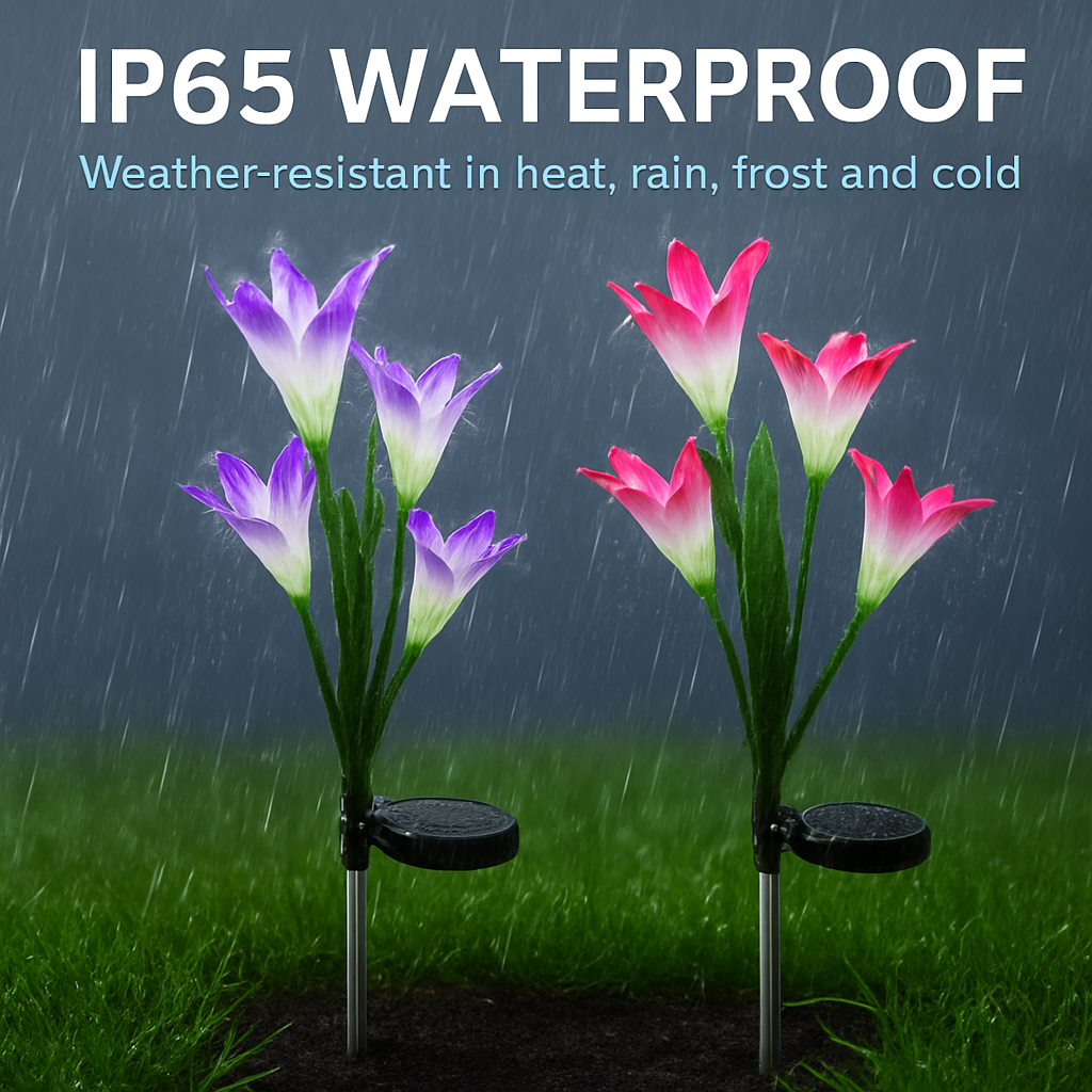 Lily Solar Garden Lights with Color-Changing LEDs