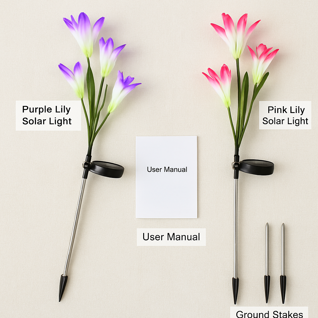 Lily Solar Garden Lights with Color-Changing LEDs