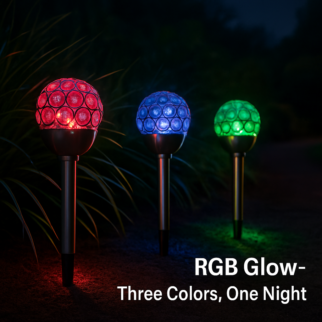 Outdoor RGB Ball Solar Garden Lights for Pathways