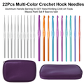 Crochet Hook Set for Smooth Stitching in Color-Coded Handles