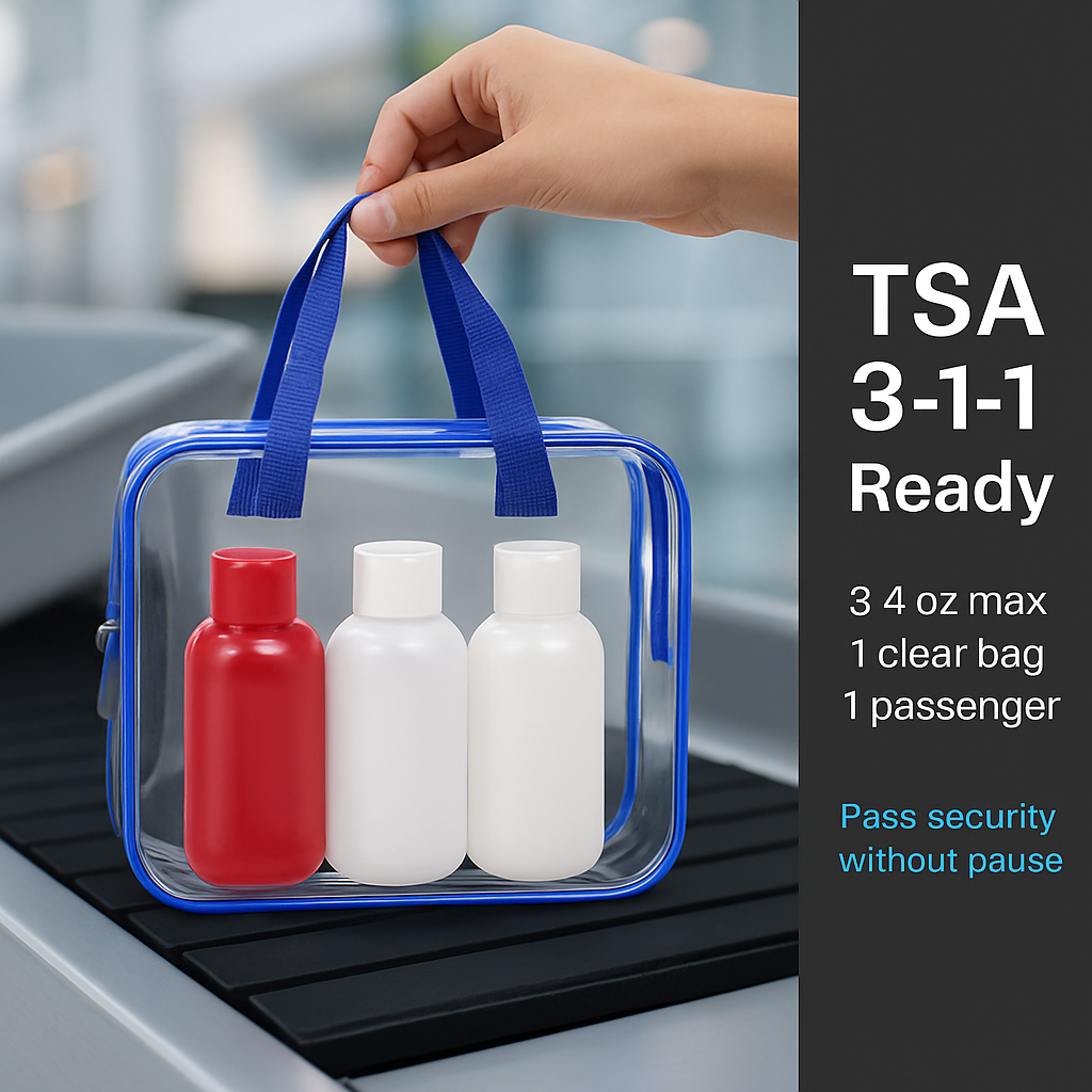 Clear Travel Bags Set for Toiletry Organization