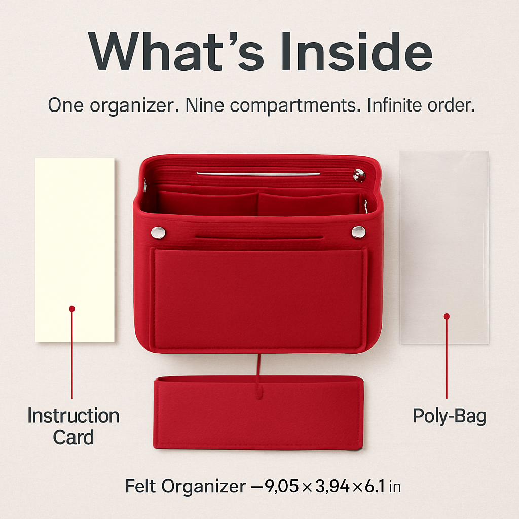 Felt Handbag Insert Organizer for Purses and Totes