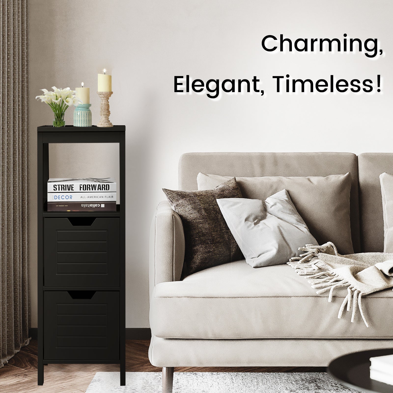 Floor Cabinet Multifunction Storage Rack Stand Organizer