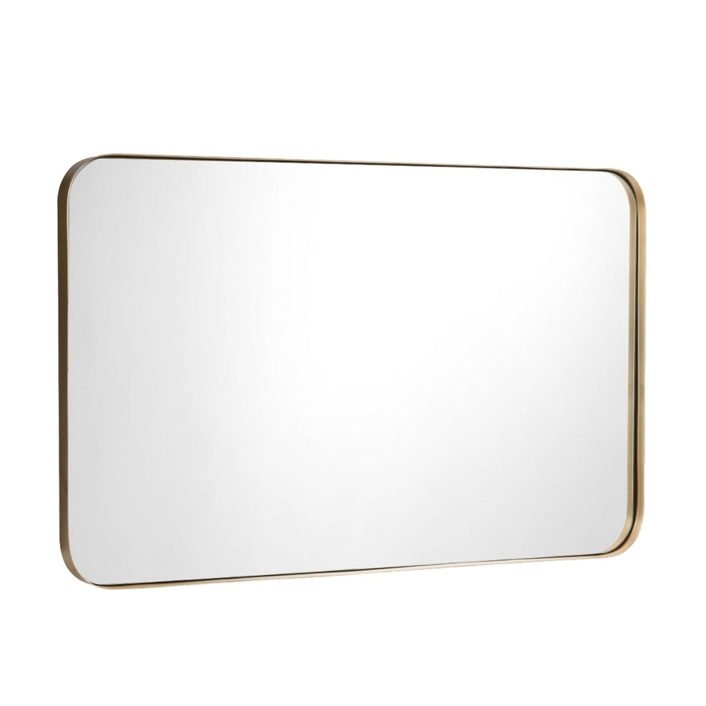 32 Inch x 20 Inch Metal Frame Wall-Mounted Rectangle Mirror