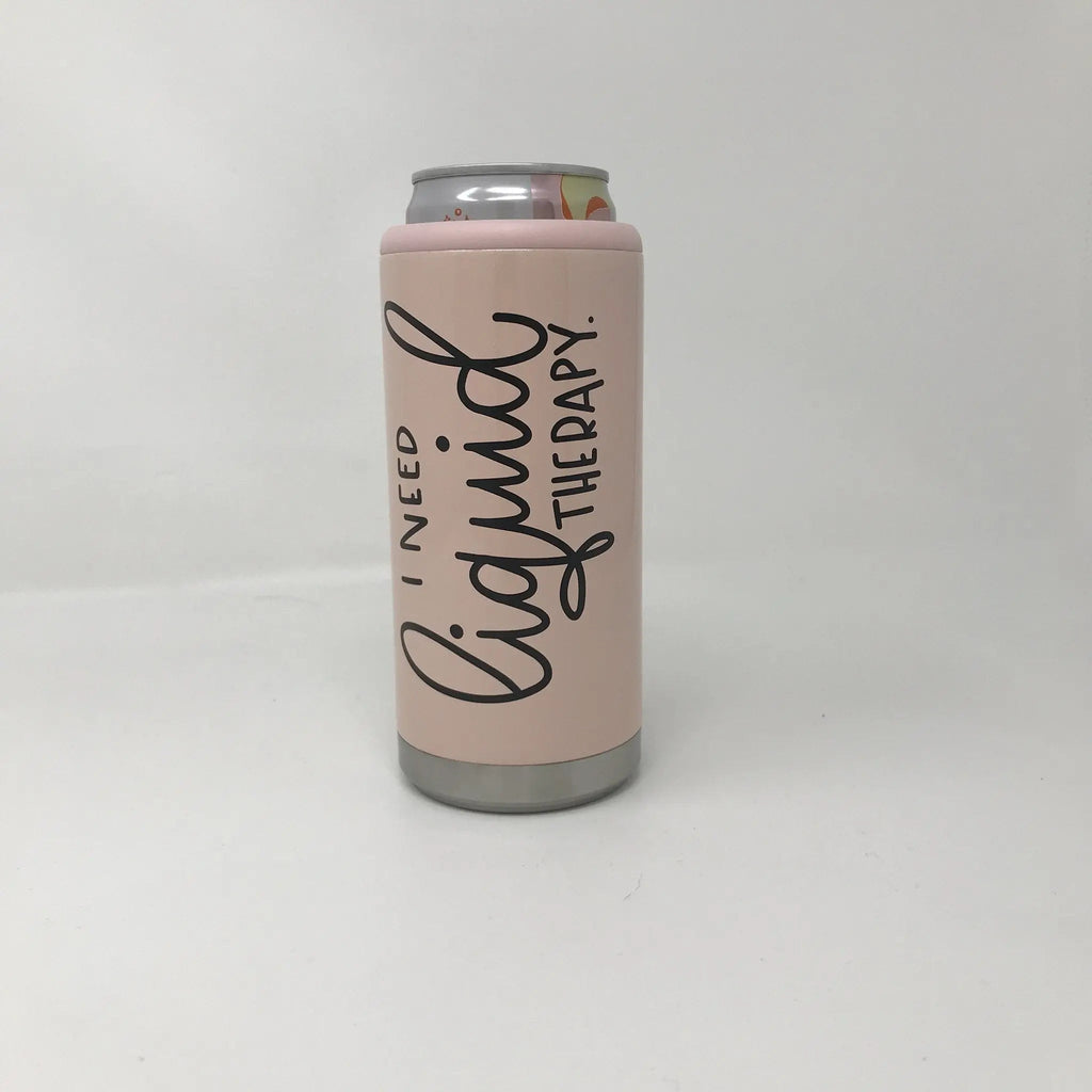 I Need Liquid Therapy Skinny Can Holder, Glitter Skinny Can Holder, skinny can cooler, funny slim can cooler