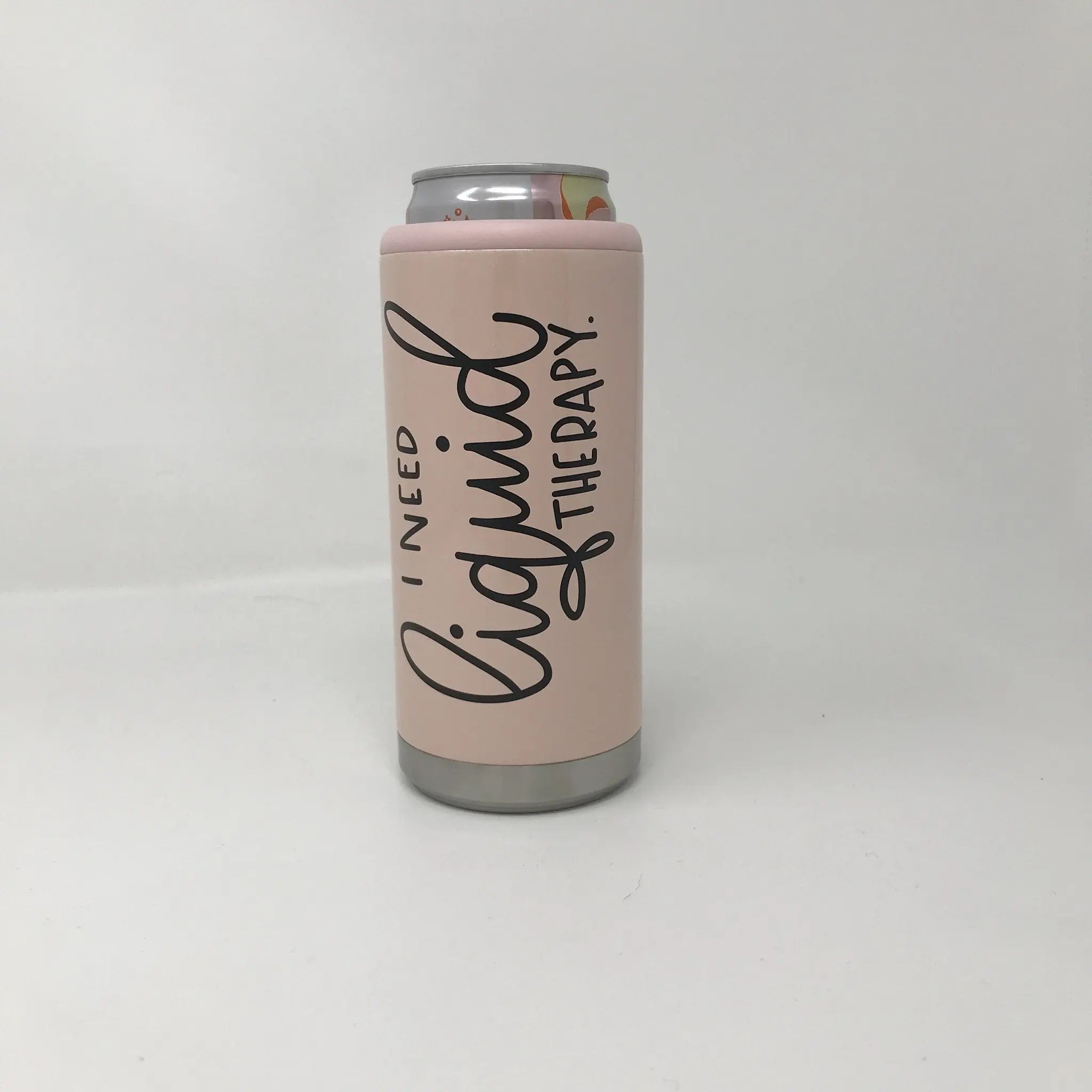 I Need Liquid Therapy Skinny Can Holder, Glitter Skinny Can Holder, skinny can cooler, funny slim can cooler
