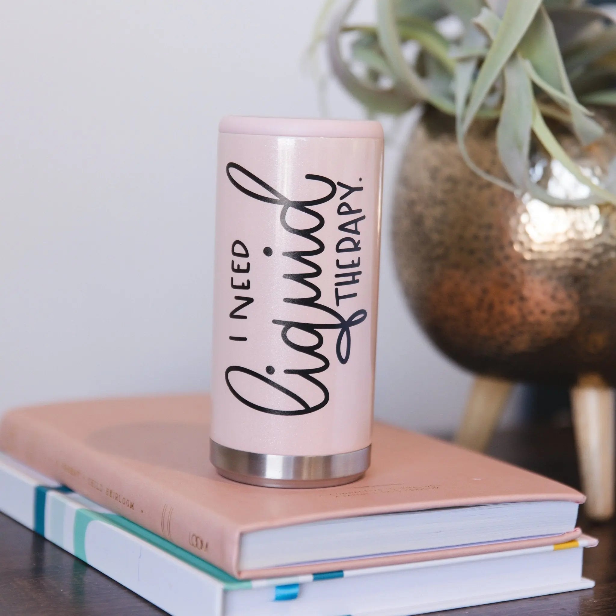 I Need Liquid Therapy Skinny Can Holder, Glitter Skinny Can Holder, skinny can cooler, funny slim can cooler