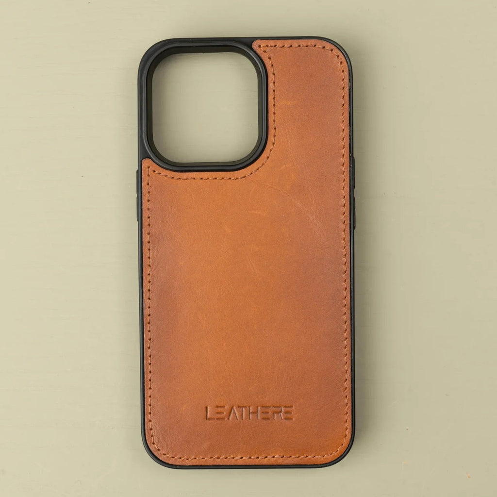iPhone 16 Series Rustic Brown Leather Wallet Case - New York