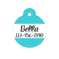 Personalized Cat ID Tag - Personalized Cat Name Tag - Custom Cat ID Tag - Chevron Name Tag - Cat ID Tag - Cat Collar Name Tag - Turquoise