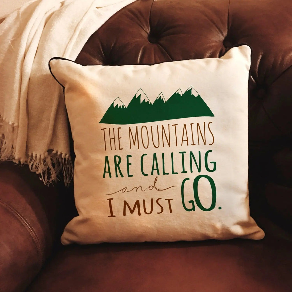 Mountains are Calling Pillow Cover - Lodge Cabin home decor