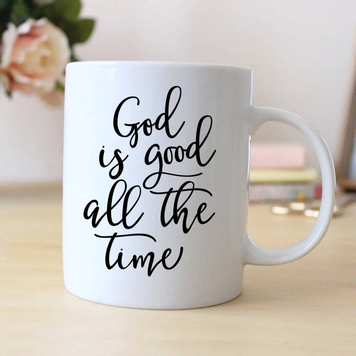 Christian Coffee Mug – God Is Good Mug | Bible Verse Ceramic Cup, Dishwasher Safe