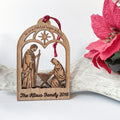 Personalized Nativity Ornament | Christian Holiday Keepsake - Wooden Christmas Tree Decoration