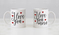 Mug Set, his n hers, I Love You & I Love You More, Valentines Day Gifts, Wedding Gift Coffee Mug Set, Anniversary Gift
