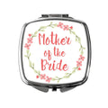Mother of the Bride Gift - Floral Mother of the Bride Compact Pocket Makeup Mirror - Coral