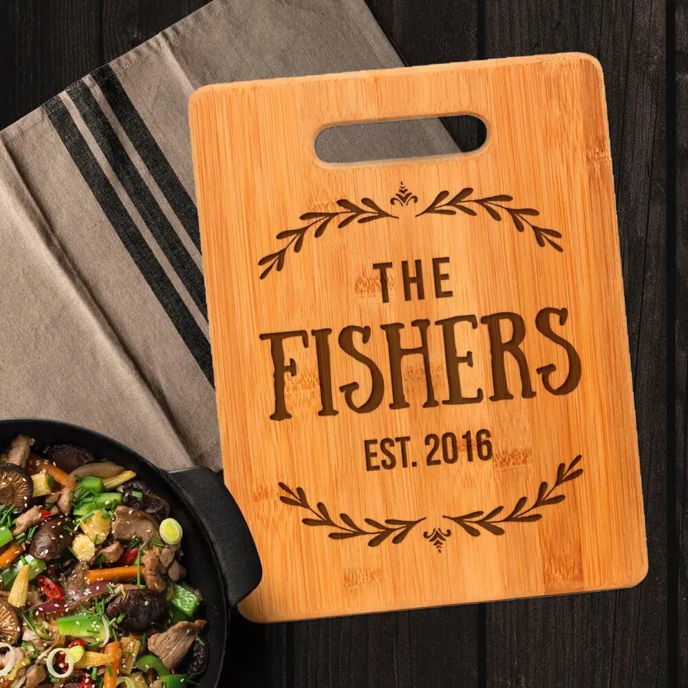 Personalized Wedding Gift Cutting Board - Custom Cutting Board for Bride & Groom