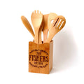 Bamboo Kitchen Utensil Holder - Custom Gift for Bride & Groom - Personalized Wedding Gift, Anniversary Gift