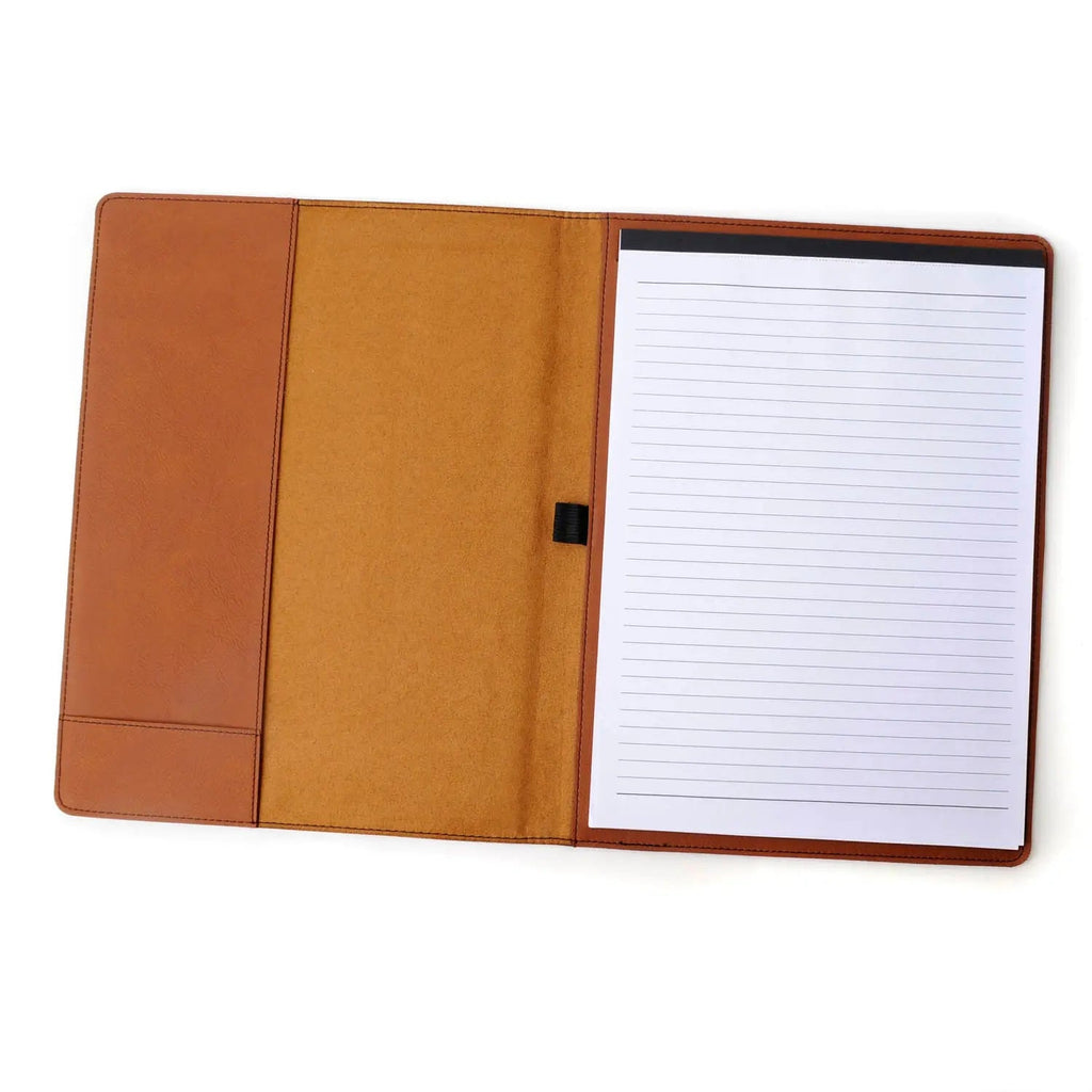 Monogram Legal Pad, Faux Leather Portfolio, Engraved, 9.5x12, 7x9