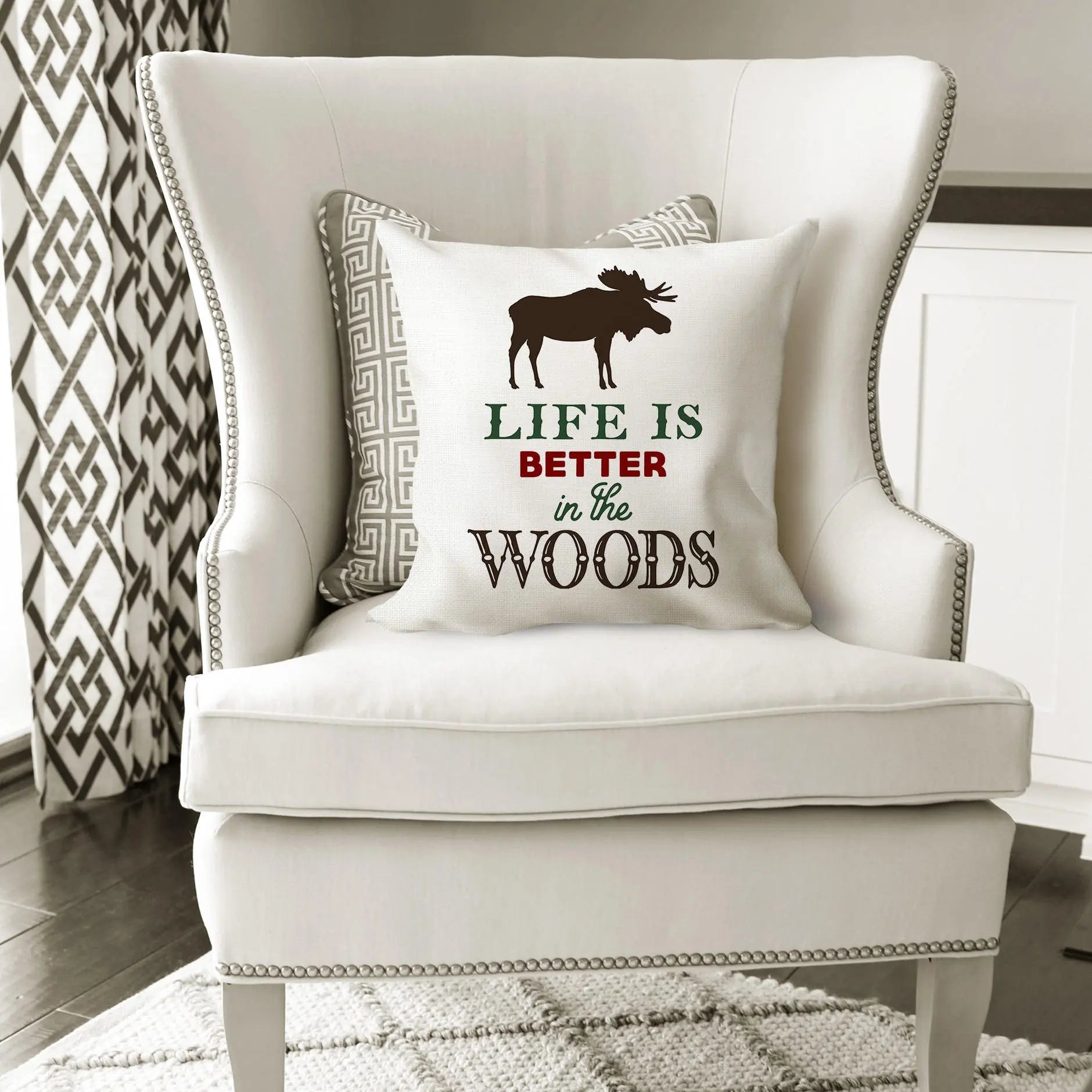 Cabin Decor Moose Pillow Cover