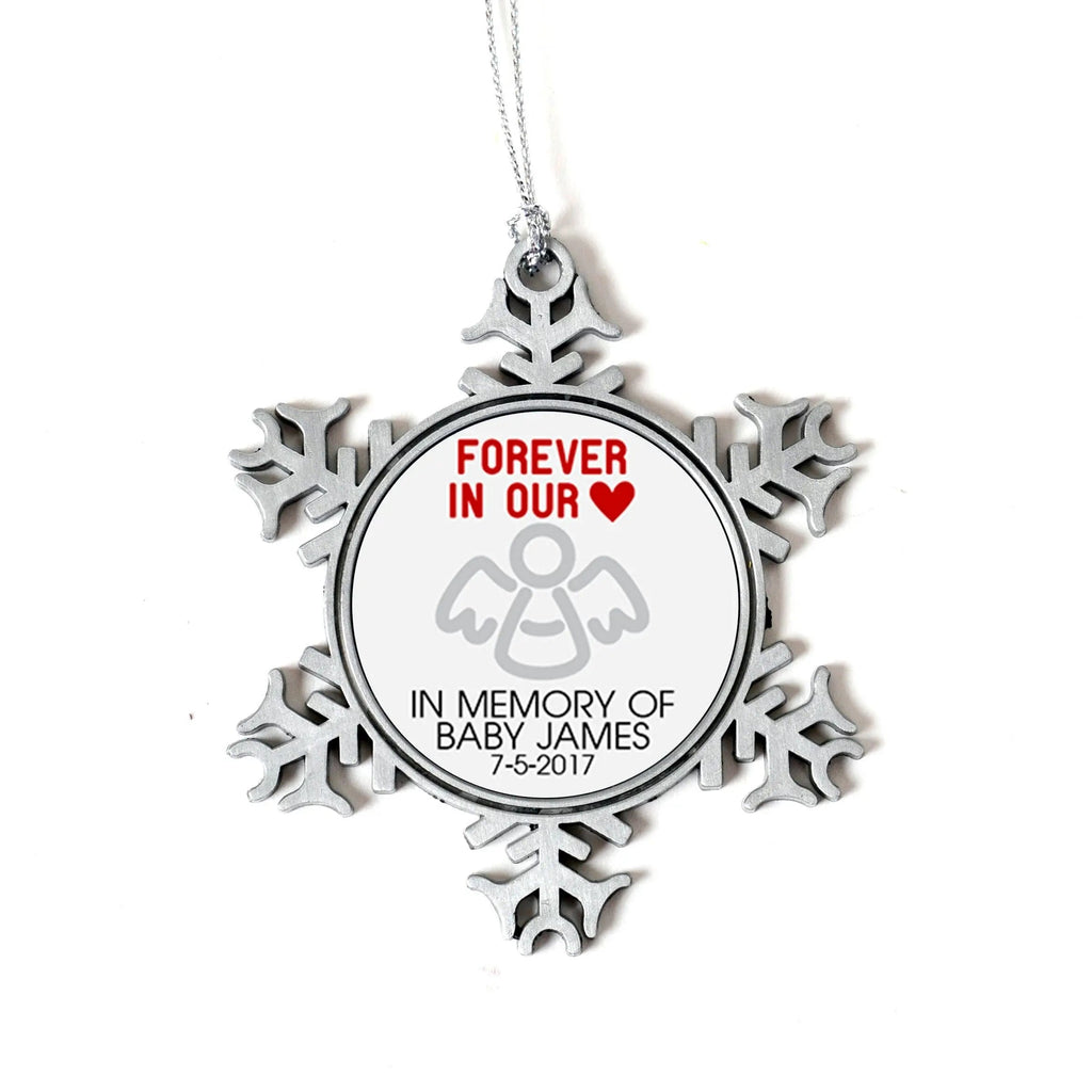 Pregnancy Loss Christmas Ornament - Miscarriage Memorial Gift Christmas Ornament - Snowflake Silver Ornament