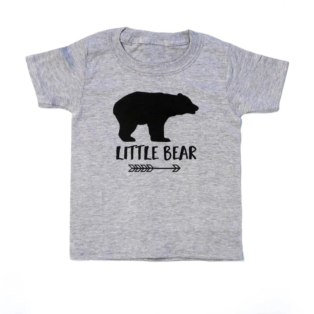 Gray Toddler Shirt - Little Bear T-Shirt With Graphic Arrow Design | Soft Cotton Tee