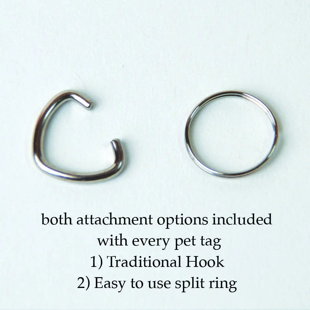 Personalized Pet ID Tag - Personalized Pet Tag - Custom Pet ID Tag - Red Navy Blue Dog Name Tag - Dog ID Tag - Dog Collar Name Tag