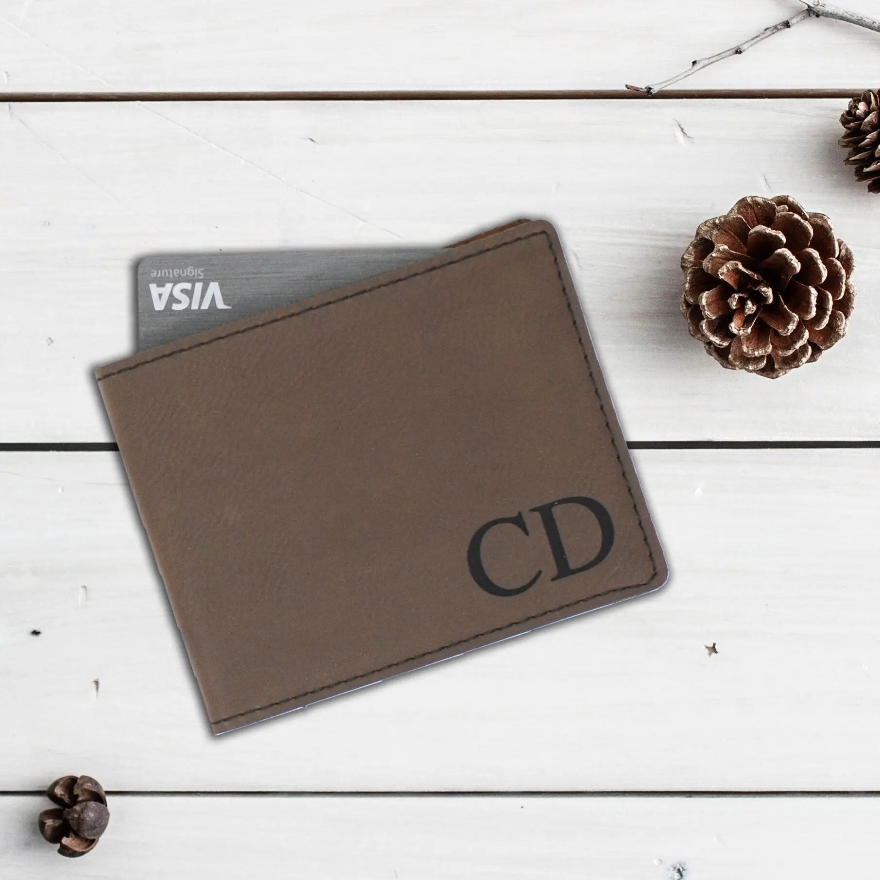 Mens Leather Wallet, Monogram Christmas Gift for Dad, unique gifts for men, Custom Mens Wallet, gift for husband