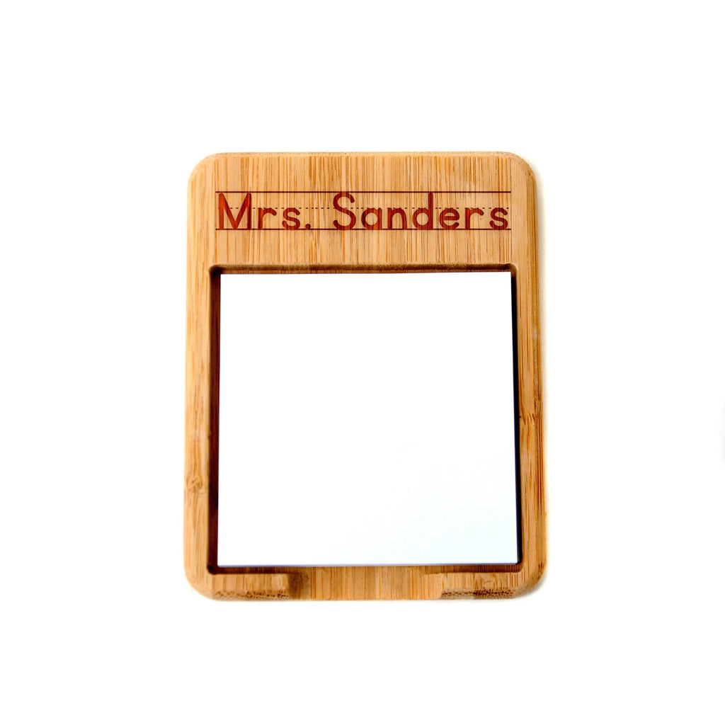 Personalized Teacher Gift - Bamboo Sticky Note Holder -  Gift for Teacher