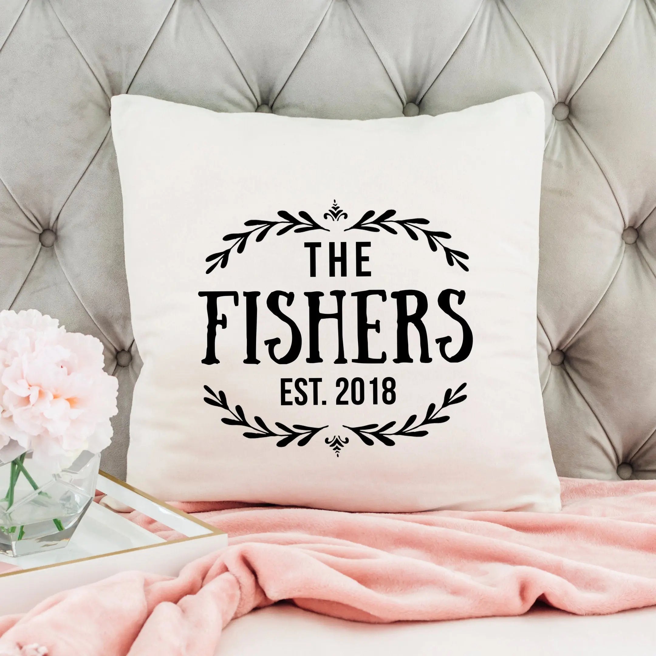 Personalized Throw Pillow Custom Anniversary Wedding Bridal Shower Gift