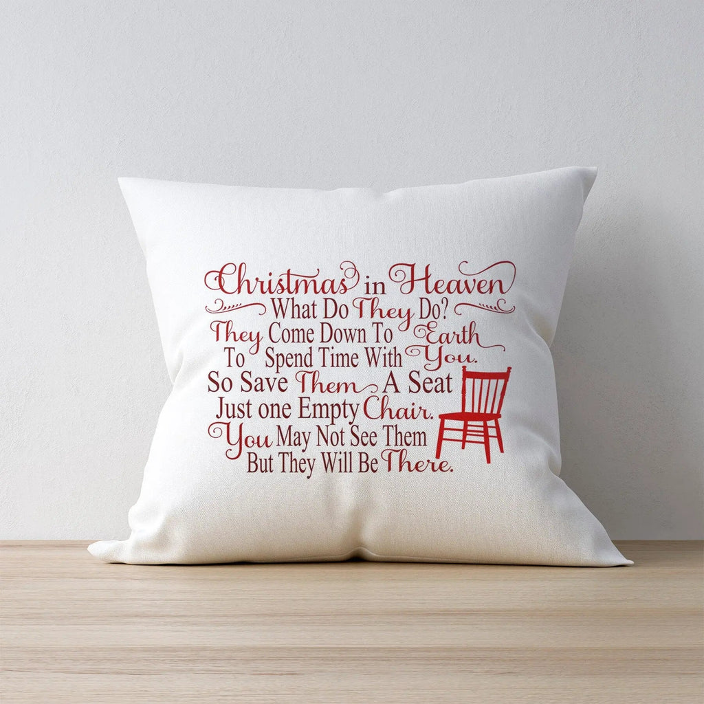 Memorial Pillow - Christmas in Heaven - Memorial Gift - Christmas In Loving Memory of
