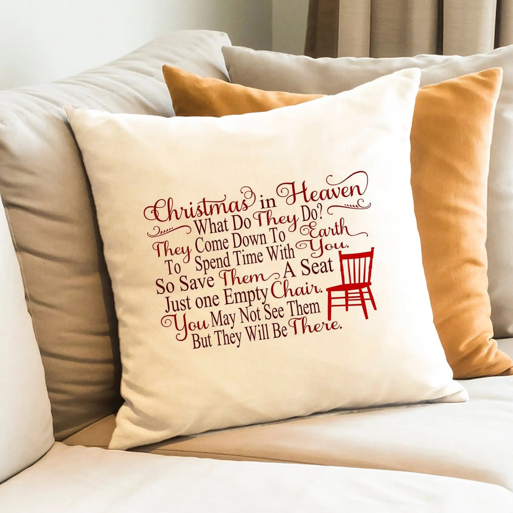 Memorial Pillow - Christmas in Heaven - Memorial Gift - Christmas In Loving Memory of