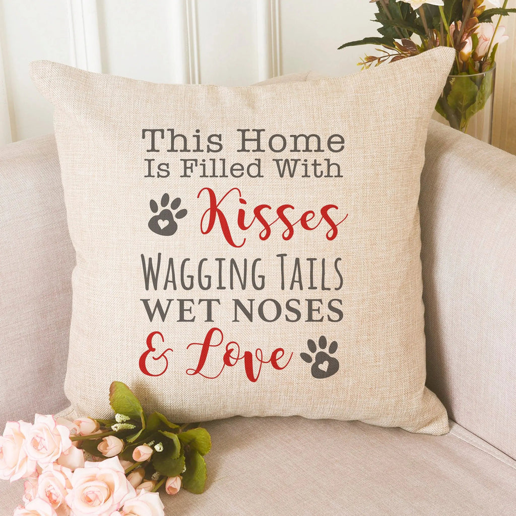 Dog House Decor | Dog Pillow Cover - Cozy Throw Pillow with Paw Print Design