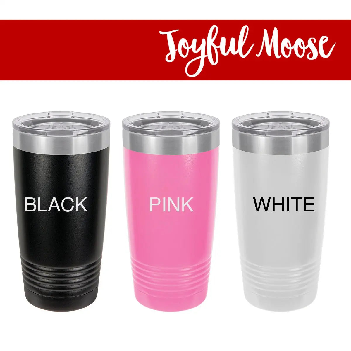 Personalized 20 oz. Insulted Powder Coated Tumbler - Pink or Black Stainless Steel Personalized Insulated Mug for Men - Gift for Him