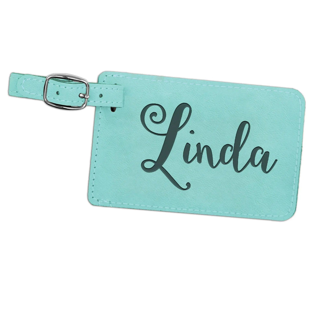 Personalized Luggage Tag - Custom Engraved Leather Travel ID Tag Gift